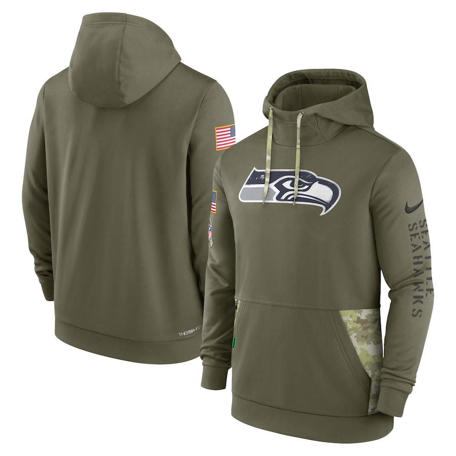 Seattle Seahawks Military Hoodie, S M L XL 2X 3X 3XL Salute to Service