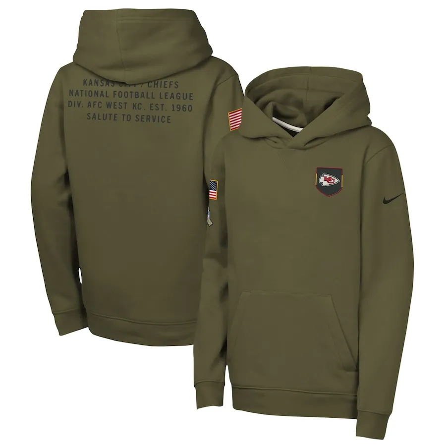 Youth Kansas City Chiefs Salute to Service Hoodie - Kids S-XL