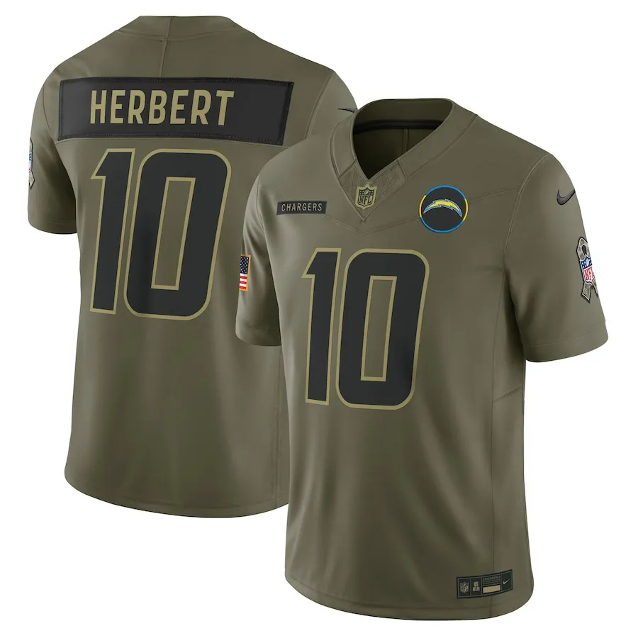 Justin Herbert Chargers Salute to Service Jersey - 2025