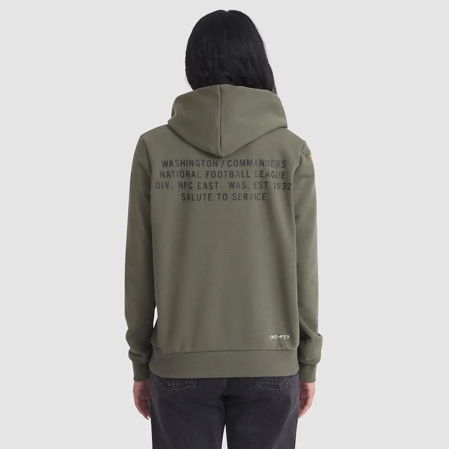 Rear View of Women's Washington Commanders Salute to Service Hoodie by Nike